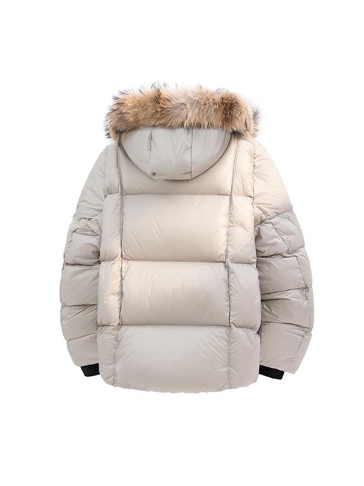 2025 Wintermode: Dicke Daunenjacke mit großem Pelzkragen, 90 % weiße Entendaune, Vielseitig & Warm, Kältebeständige Oberbekleidung