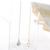 1 Pair Earrings Lead Free Long Chain Teardrop Shape Rhinestone Inlaid Ear Line for Party