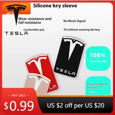 Autosticker Tesla Siliconen sleutelkaart houder hoes compatibel met Tesla Model 3/Model Y sleutel beschermhoes accessoires