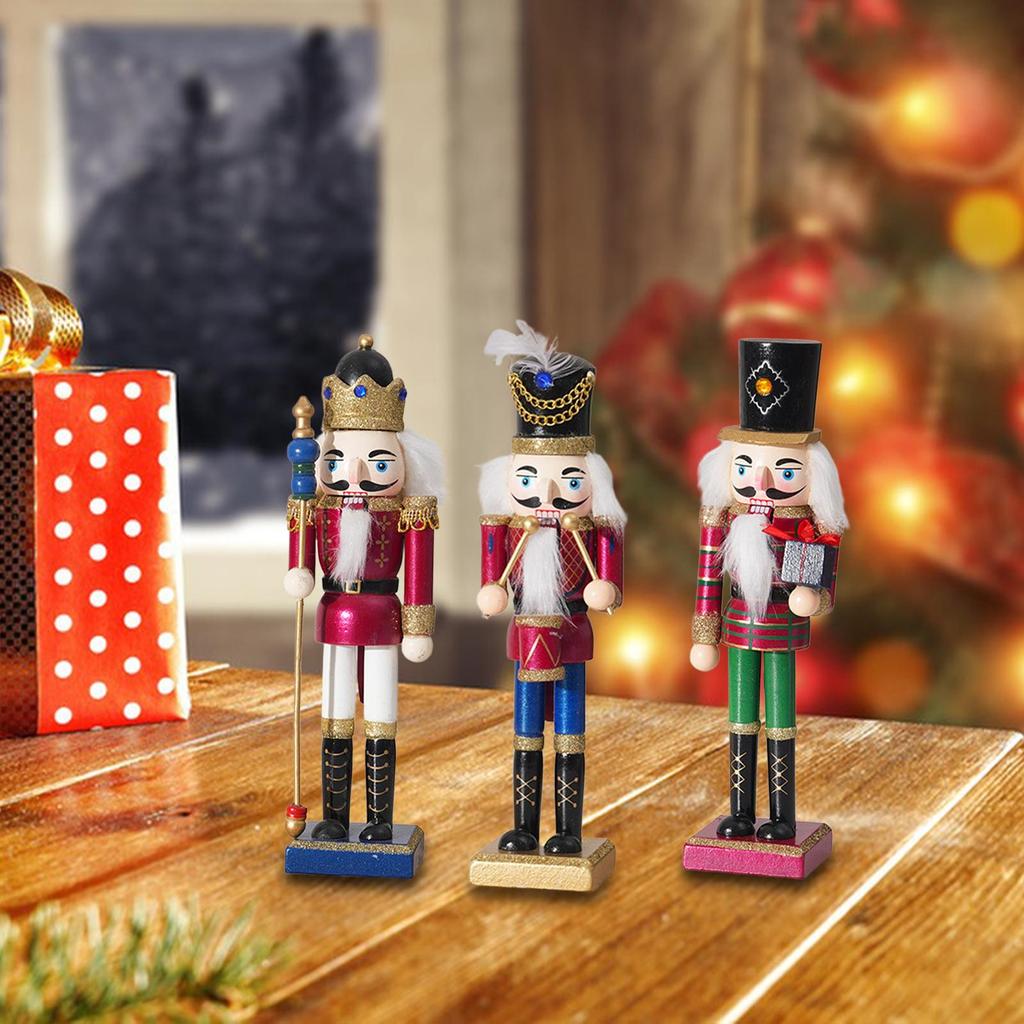 Nutcracker Ornament Home Decor Figurine Sculpture Desk Decor Nutcracker Figure Christmas Decoration for Party Favor Shelf