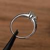 Damen Blauer Aquamarin Edelsteinring Ovalschliff 925 Sterlingsilber März Geburtsstein Versprechen Hochzeitstag Trage-Ring