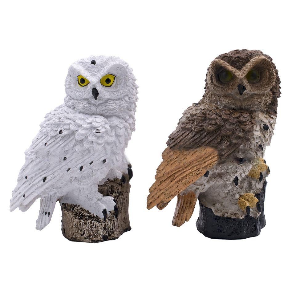 Durable Colorful Owl Solar Garden Light Realistic Waterproof Landscape Lawn Lamp Iron Cordless Solar Stake Light Patio Walkway