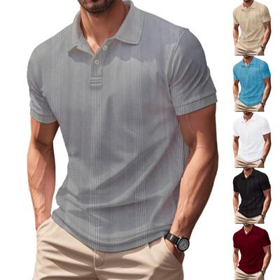 Men's American Shirt Short Sleeve  Lapel Heavy T-shirt