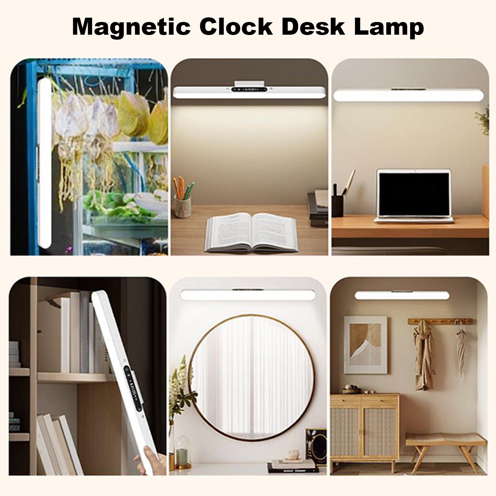 

Magnetic LED Light Bar No-Punching 3-Mode Clock Light Clock Desk Lamp For Students Bathroom Closet Bedroom Workshop Hallway China Mainland