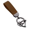 Simple Fashion Suede Leather Rope Metal Horseshoe Buckle Keychain Ring for Women Men Backpack Waist Hanger Jewelry Accessories