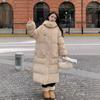 Down Cotton Jacket Women's Mid-length Winter 2025 New Korean Style Cotton-padded Jacket Thickened Over Knee Hooded Cotton-padded Jacket
