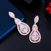 CMM Glänzende Weiße Zirkonia Tropfenohrringe für Bräute Hochzeit Abendparty Kostümschmuck Accessoires