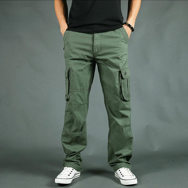 New Casual Trousers Multi-pocket Work Trousers Men's Loose Large Size Casual Trousers Spring and Autumn Thick Section Cotton Trousers