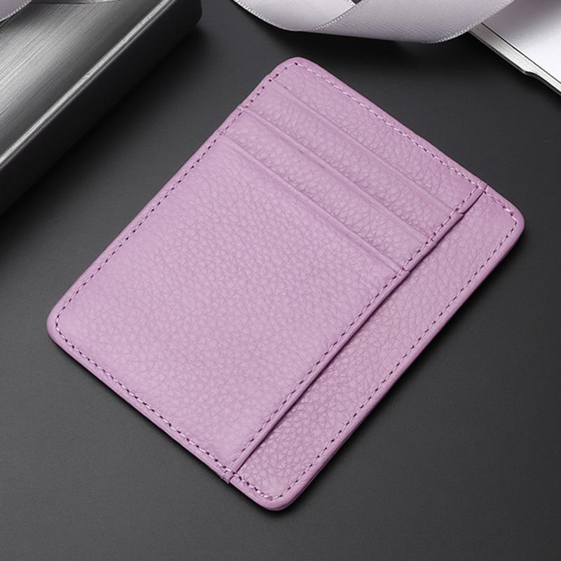 Genuine leather card bag, first layer cowhide card clip, ultra-thin bank credit card cover, multi-card position, and small ID bag.