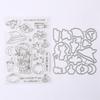 Halloween Embossing Die Cuts Clear Silicone Stamper for Card Making DIY Scrapbooking Craft, Embossing Cutting Dies Stamp