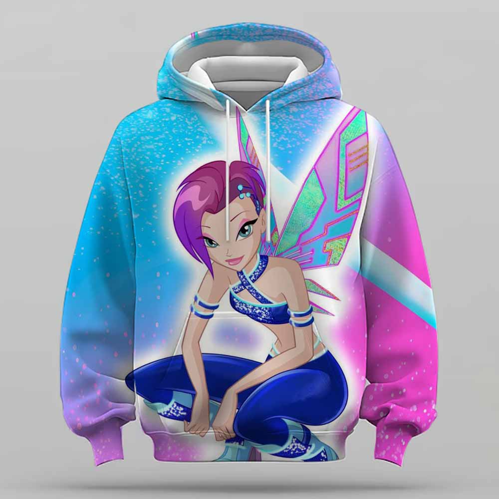 KPop Demon Hunter Rumi Cute Cartoon Girl Hoodie Warm Children's Wavy Fashion Casual Pullover