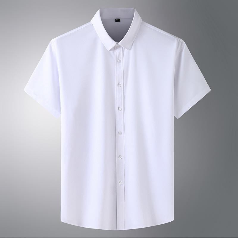

Летняя Тонкая Рубашка с Коротким Рукавом Мужская Большого Размера Business Casual Полный Большой Рубашка Полный Полный Полный Брат Однотонная Дюймовая Рубашка 8850*175/109 белый