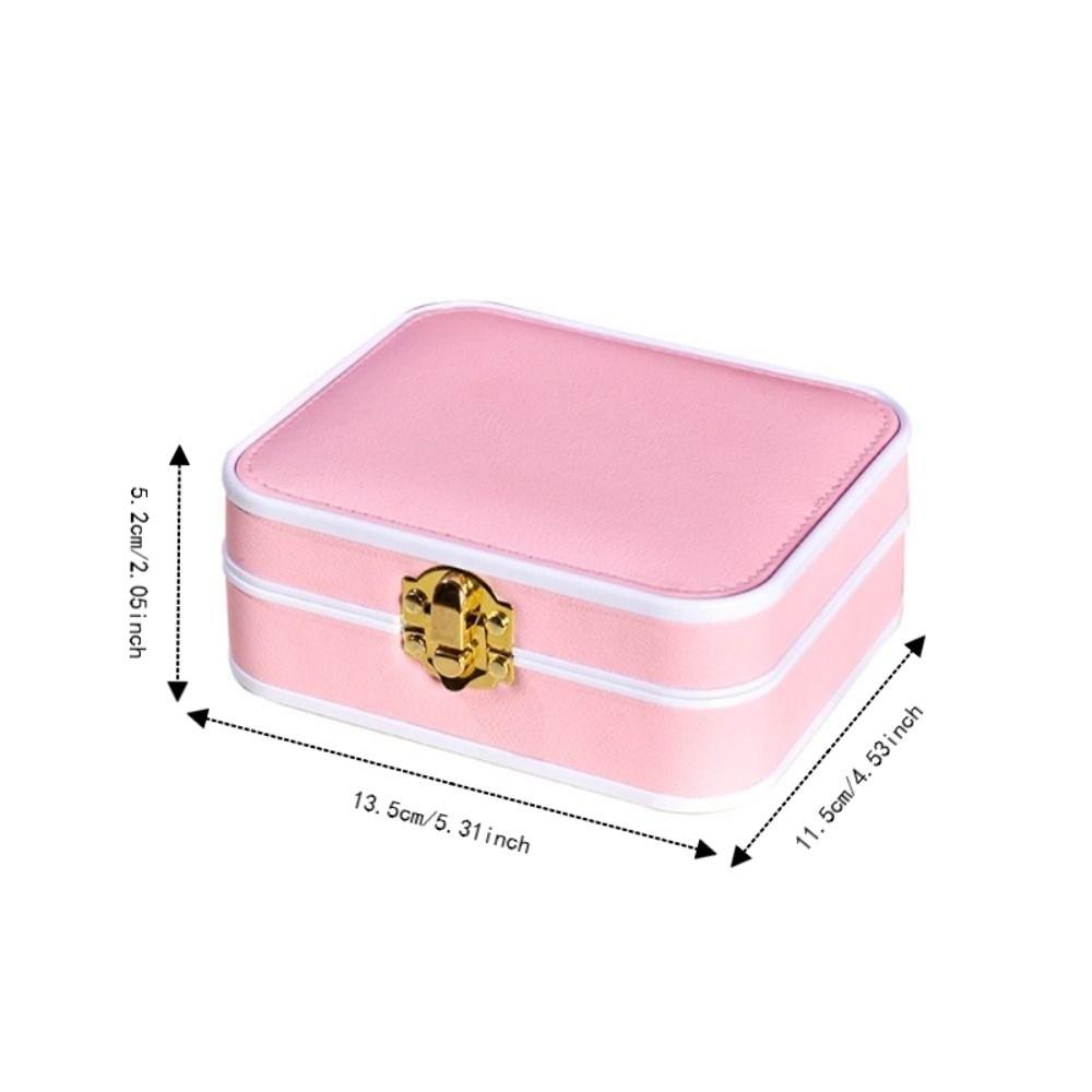 PU Leather Lockable Jewelry Box Lockable Jewelry Storage Case Portable Jewelry Case Girls