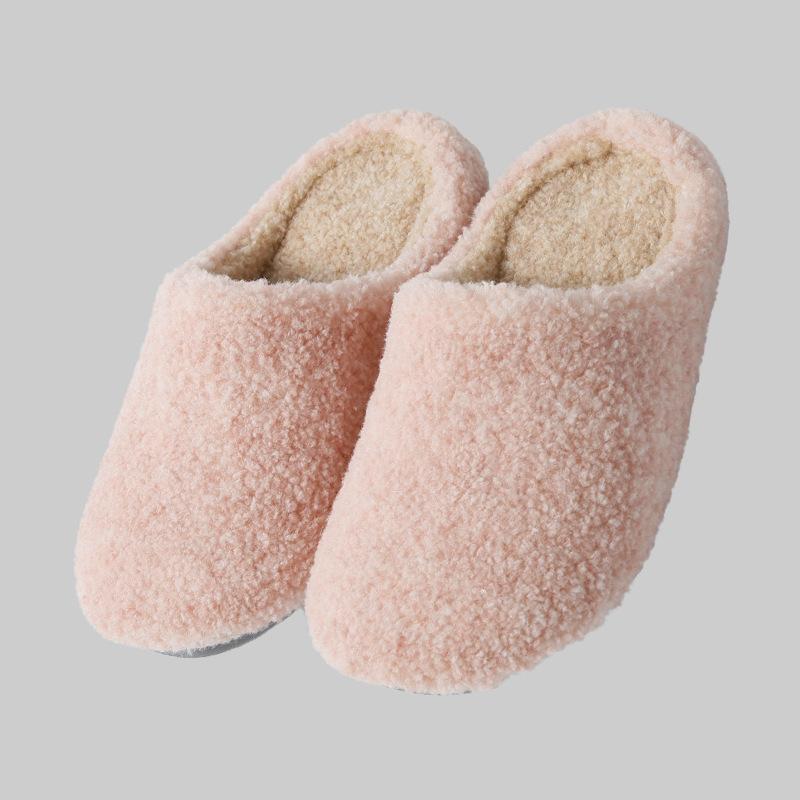 

New Teddy Fleece Home Indoor Plush Warm Thickened Men s Non-slip Winter Cotton Slippers Women s M (recommended size 38-39) розовый