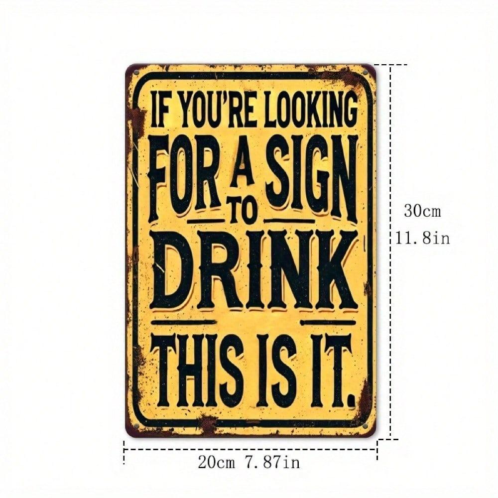 Funny Drinking Quotes Metal Sign Retro Yellow Black Bar Decor 12x8 Inch Aluminum Wall Art for Home Pub Office