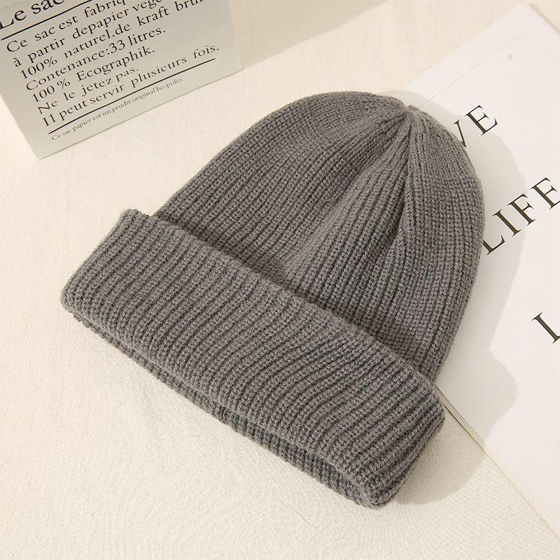 New Winter Hats For Woman Casual Candy Color Beanie For Women High Quality Warm Knitted Hat Streetwear Outdoor Woolen Hat