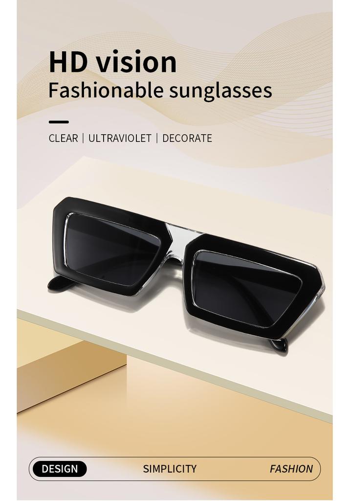 1 par de gafas de sol cuadradas largas con sentido de tecnología retro, gafas protectoras UV, gafas de moda para mujer para conducir al aire libre