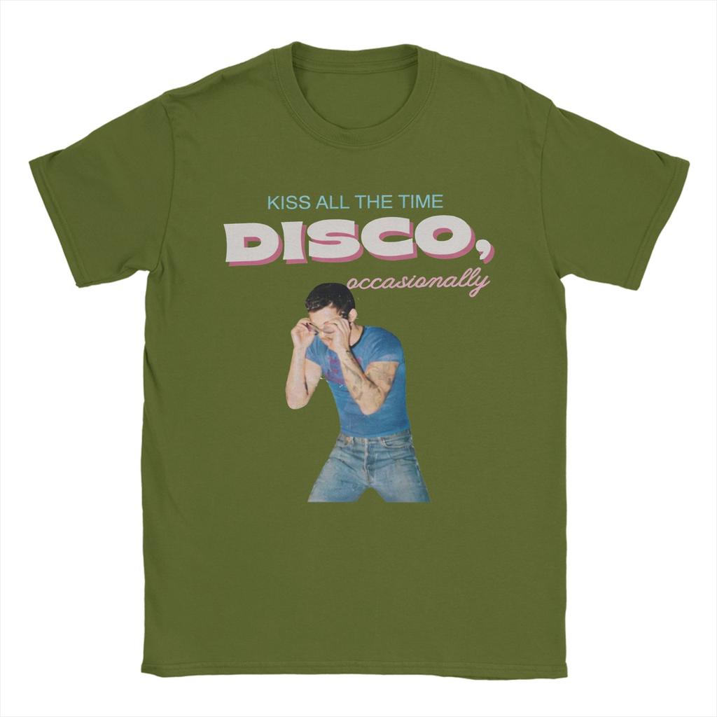 Harrys Styles Kuss Immer Disco Gelegentlich T-Shirt für Unisex 100% Baumwolle T-Shirt Rundhals T-Shirt Kurzarm Kleidung