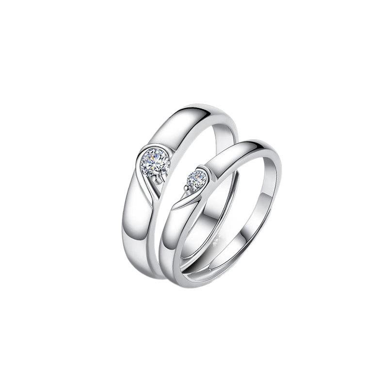 Sonsuz Aşk Kalp Çift Yüzükleri: Erkekler ve Kadınlar İçin Şık Lüks Düğün & Sevgililer Günü Hediyesi