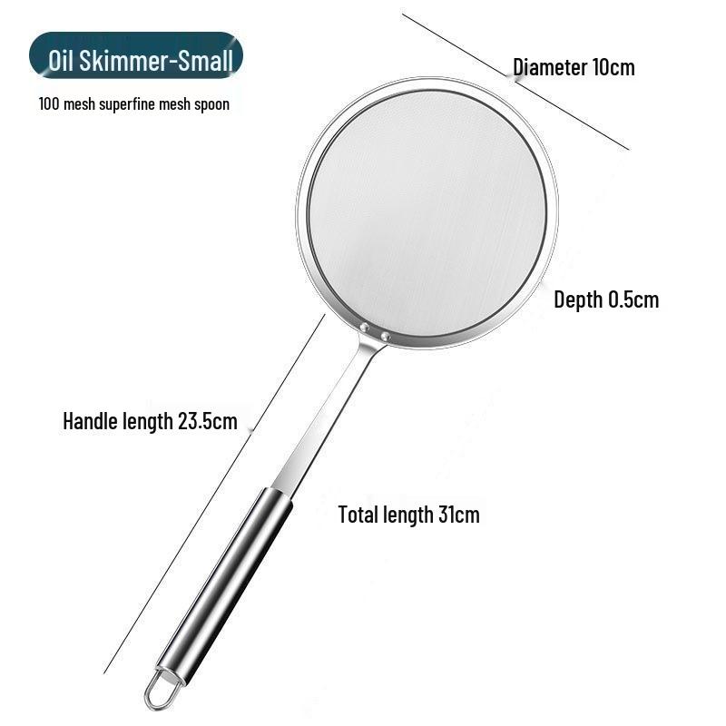 

304 Stainless Steel Superfine Mesh Oil Strainer Ladle for Kitchen