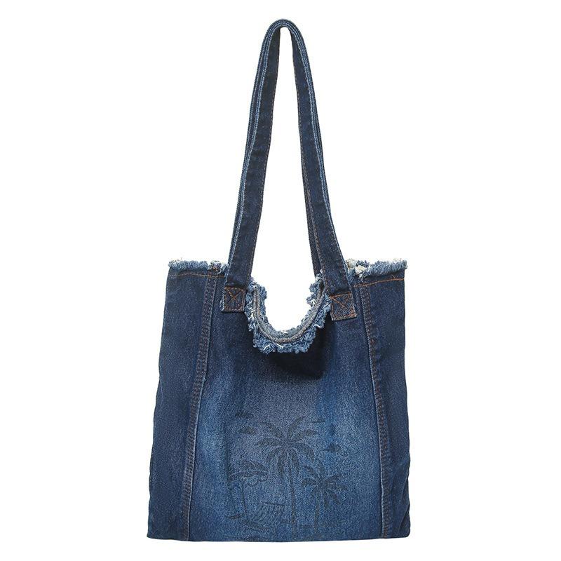New underarm bag bag women's simple casual shoulder bag versatile large-capacity denim tote bag