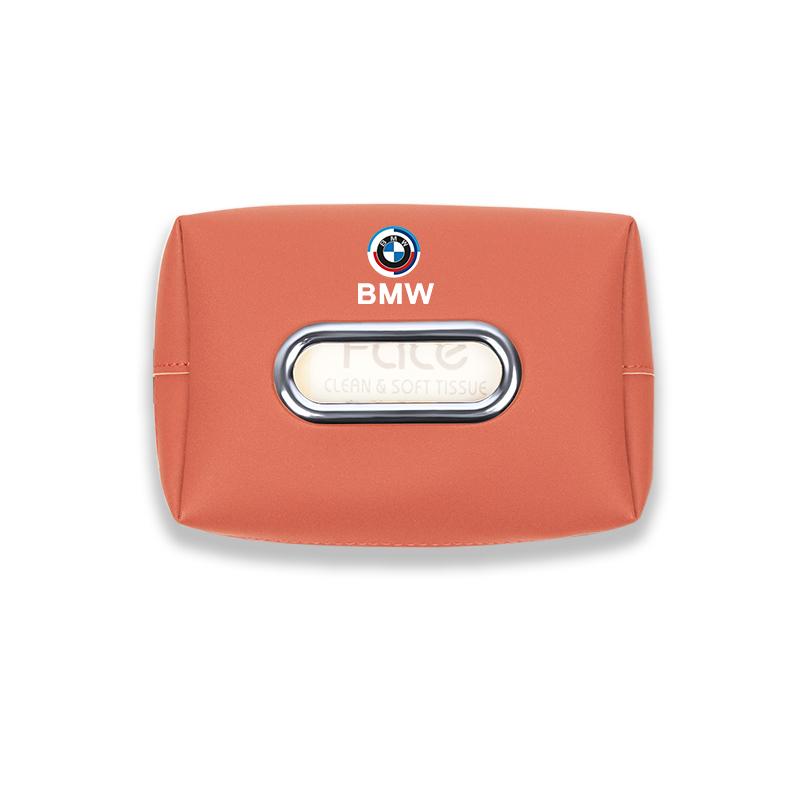 Car Tissue Box Holder Leather Car Armrest Napkin Case Sun Visor Backseat Bag For BMW E46 E87 E91 X5 E70 F11 E30 E90 F20 G20 G30 SK0