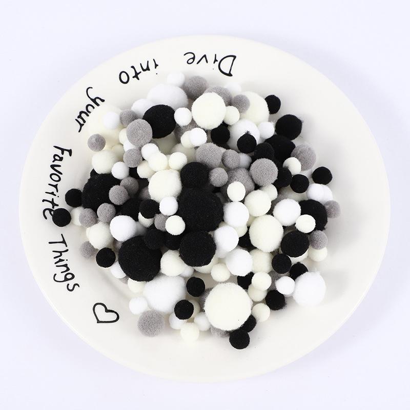 130Pcs Macaron Colorful Gradient Fur Balls 1 To 3Cm Pompones Diy Craft Decoration Wedding Party Toy Hat Scarf Decor Accessories