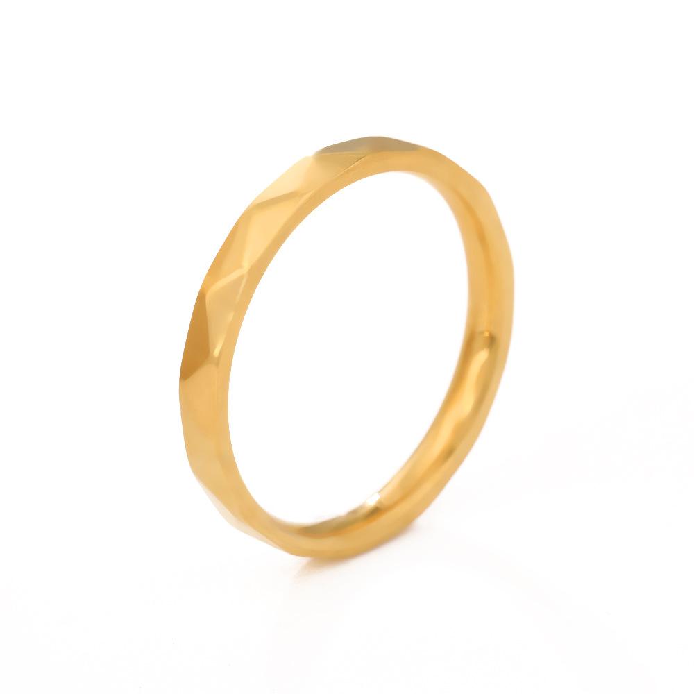 s/Stainlesss Steel Thin Ring Women Men Minimalist Trendy Multi-faceted Geometric Rings Couple Jewelry Wedding Gift