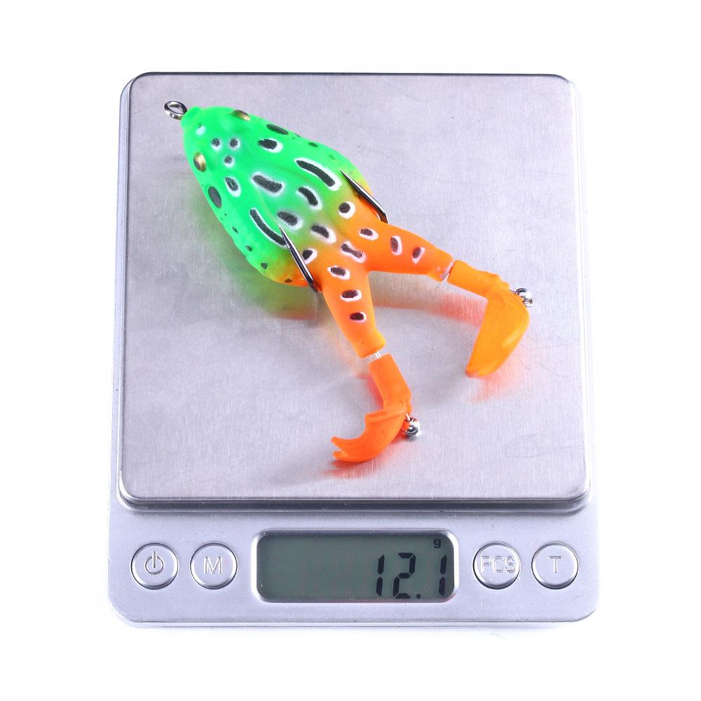 Soft Frog Bait, Double Propellers Legs, 3D Eyes, Lifelike Silicone Skin Pattern, Topwater, Fishing Lure Set for Bass Pike