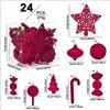 Flocked Christmas Ornaments 24 Pieces Flocked Holiday Decor Hangable Christmas Ornament For Indoor Outdoor Party Gathering