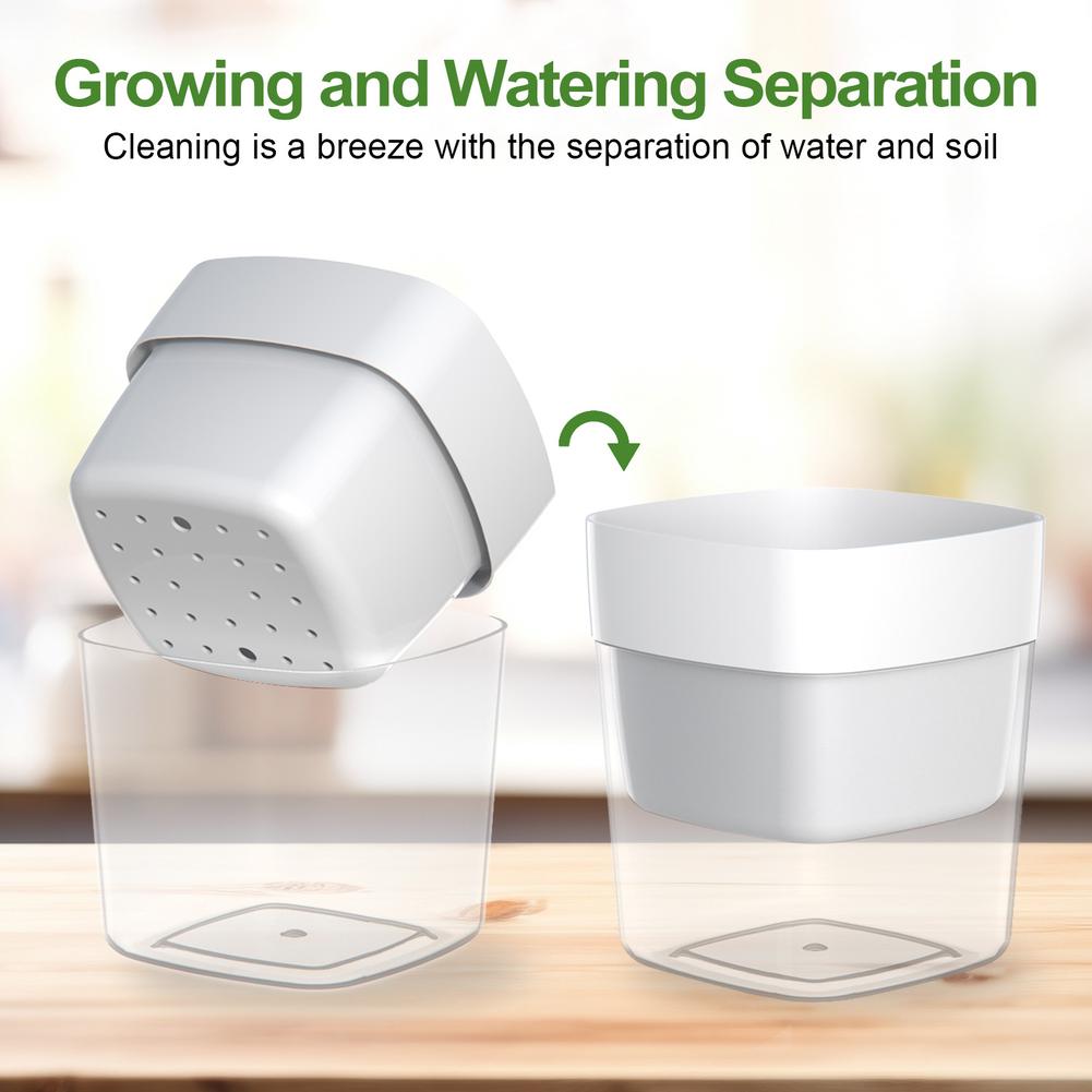 Self-Watering Flower Pots Plastic Flower Plant Pots With Drainage Holes For Living Room Plants Flowers Gardening Accessory