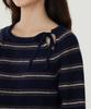 COVERNAT WOMAN Ribbon Stripe Knit Dark Navy