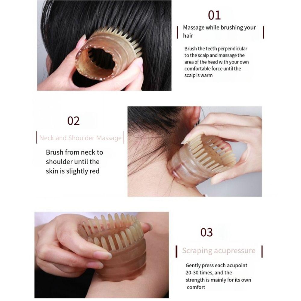 Shampoo Comb Ox Horn Massage Comb Gua Sha Buffalo Horn Meridian Comb  Men