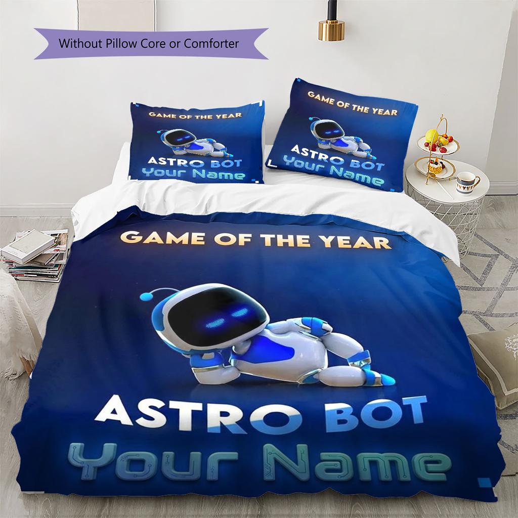 ASTRO BOT Custom Name Pattern Bedding,Quilt Set Quilt Cover Pillowcase Home Birthday Gift(1 * Duvet Cover + 2 * Pillowcase, Without Core)