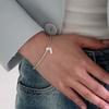Melliv Silver Ball Point Square Tag Snake Chain Bracelet_mvb08