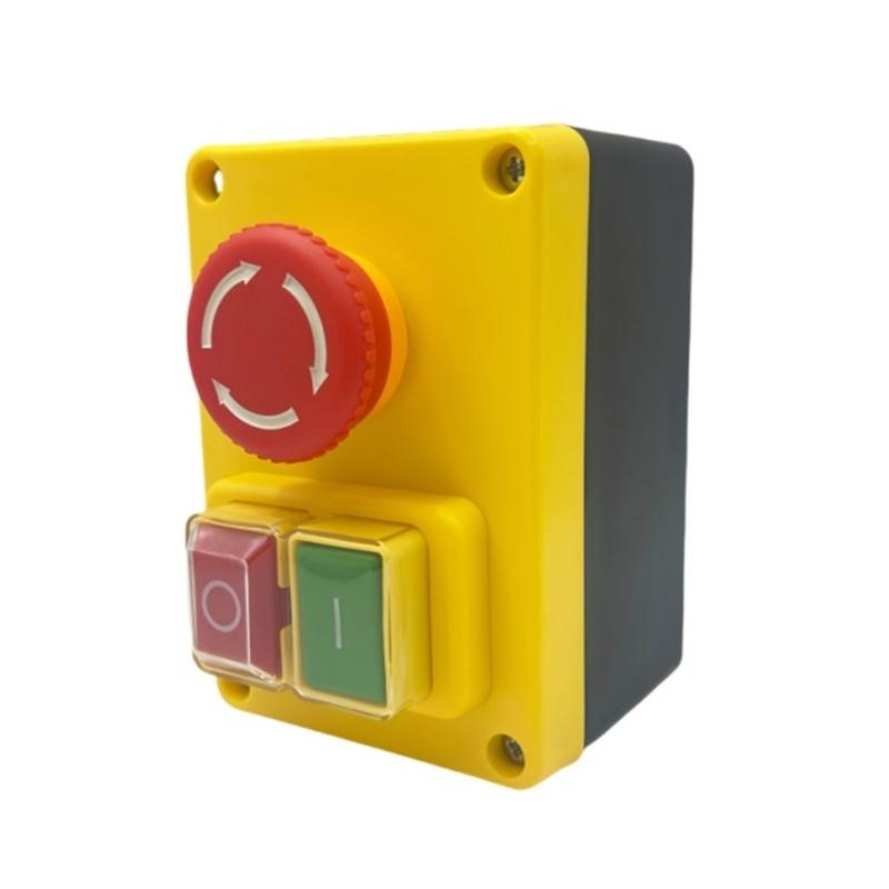 High Current Push Button Switches 250V 16A 5 Pin Connector Heavy Duty Emergency Stop Push Button for Workshop Equipment