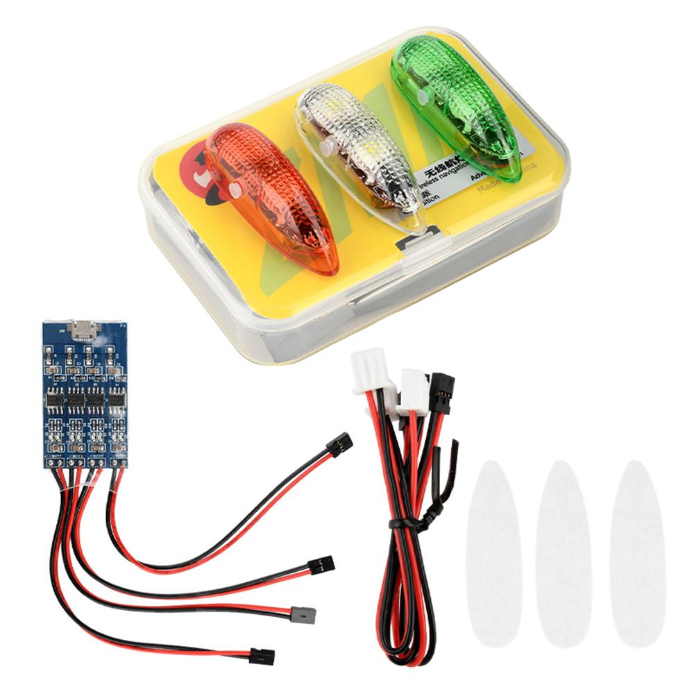 Wireless LED Navigation Light Module for RC Aircraft Drones - Night Flight Safety Flash Light for Fixed Wing FPV Drone Toys