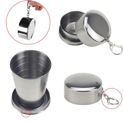 Taza plegable de acero inoxidable de 75/150/250 ml, utensilios de cocina para acampar, taza retráctil, tazas de té, utensilios de té, vajilla, taza plegable