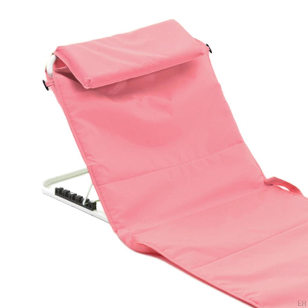 Foldable Camping Chair Beach Portable Multipurpose Oxford Floor with Back Support Padded