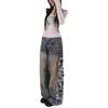 Trendy Korean Tassel Ripped Jeans: Washed, Punk Style, Straight-Leg, Draping Long Pants for Teenagers