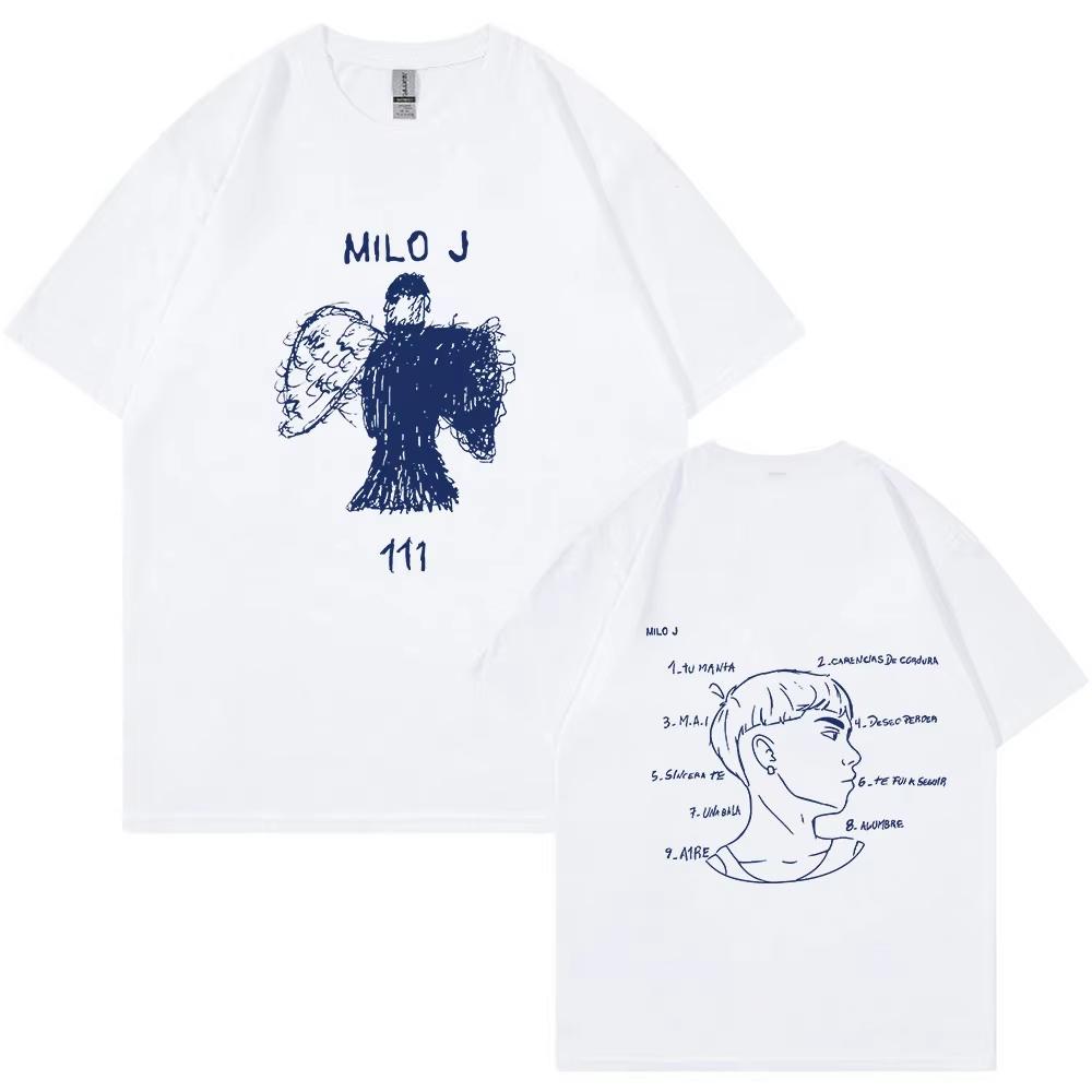 2026 Spring Summer Rapper Milo J Tour Tshirt 111 Album Merch TShirts Men Fashion Vintage Short Sleeve Fans Gift Streetwear