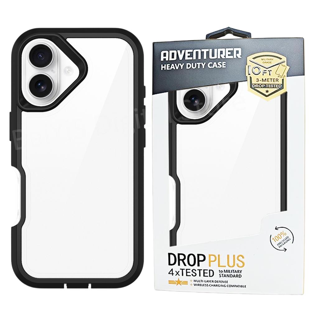 

Rugged Hybrid Armor Defender Phone Case For iPhone 17 Pro Max 17e Dual Layer Heavy Duty Drop Protection Cover With Packaging Box With Box&iPhone17 прозрачный черный