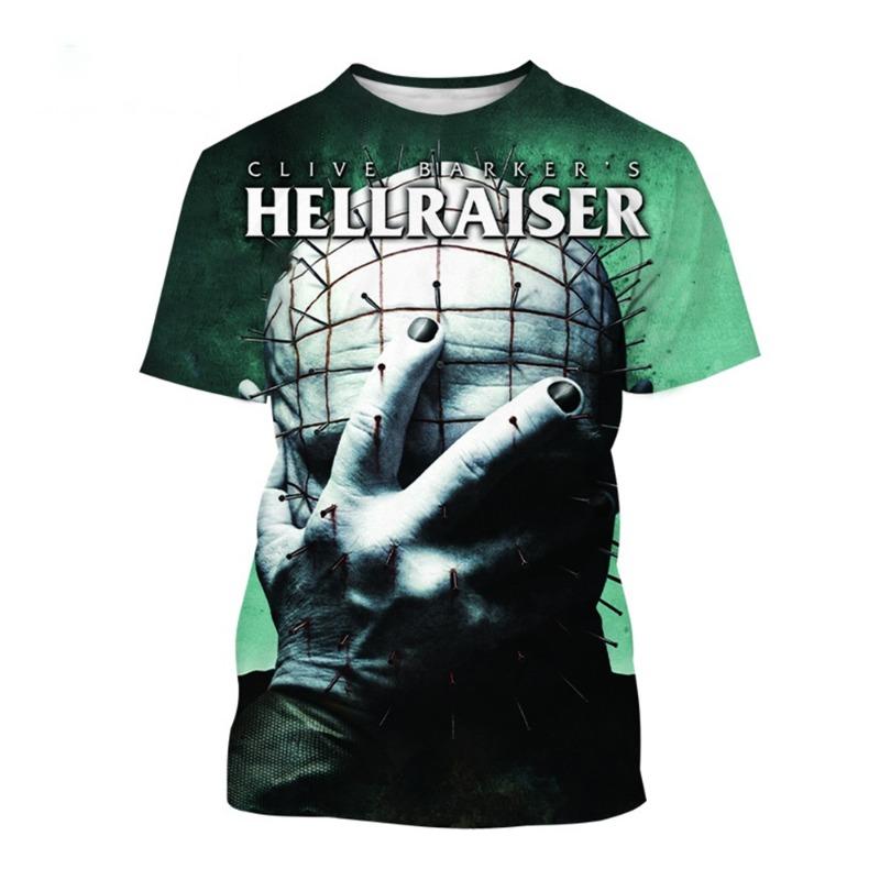 Summer fashion trend creative 3D printing printed horror movie hip-hop casual comfortable printed short sleeved shirt