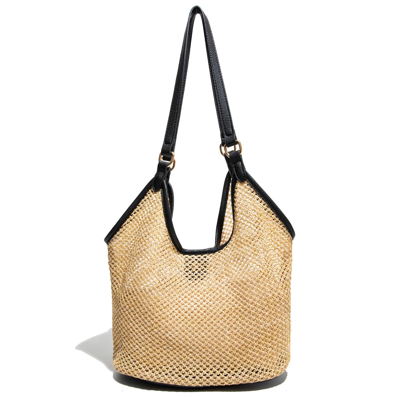 

Новая сумка-тоут большой вместимости, женская повседневная универсальная на плечо, для отпуска, пляжная сумка чёрный