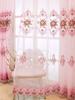 Pink Embroidered Sheer Curtains - Romantic Floral Design for Wedding, Living Room & Bedroom Decor, Elegant Transparent Drapes