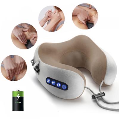Elektrisches Nackenmassagegerät, U-förmiges Kissen, multifunktionales tragbares Schulter-Nackenmassagegerät, für Reisen, Zuhause, Auto, Entspannungsmassagekissen