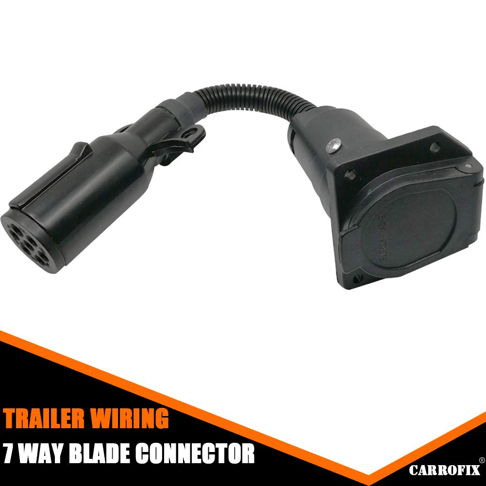 CARROFIX 7 Pole to 7 Way RV Trailer Adapter Connector, OEM Standard 7 Pin