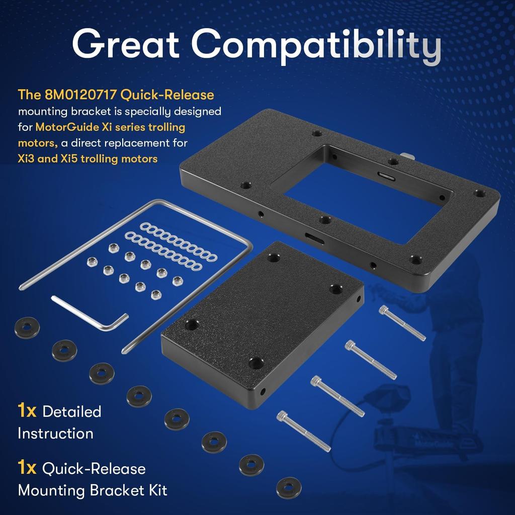 8M0120717 Xi Series Trolling Motor Quick-Release Mounting Bracket Kit for Bow Mounted MotorGuide Xi Series Trolling Motors