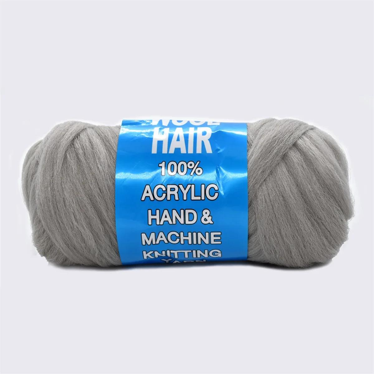 

1pcs 70g 28m/31yd Brazilian Wool Hair Extension For Women Kids African Wool Arylic Thread Hair Twist Warps Synthetic Fiber Hair сірий