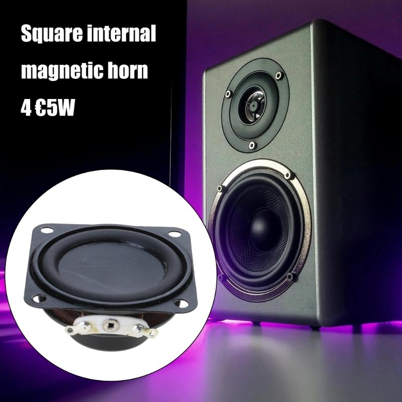 2Pcs 40mm 4Ohm 5W Portable Speakers 2inch 16 Cores Small Full Ranges Rubber Side Inner Magnetic Speakers Replacement